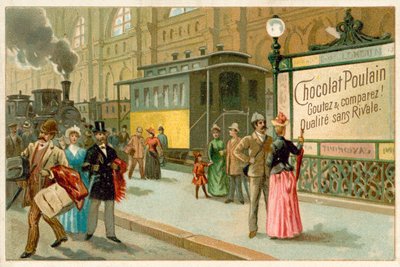 Railway Station Scene by French School